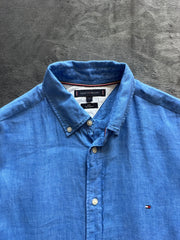 (100% лен) (L) Tommy Hilfiger мъжка ленена риза